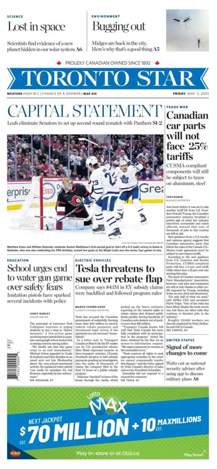 How much does the Toronto Star newspaper cost