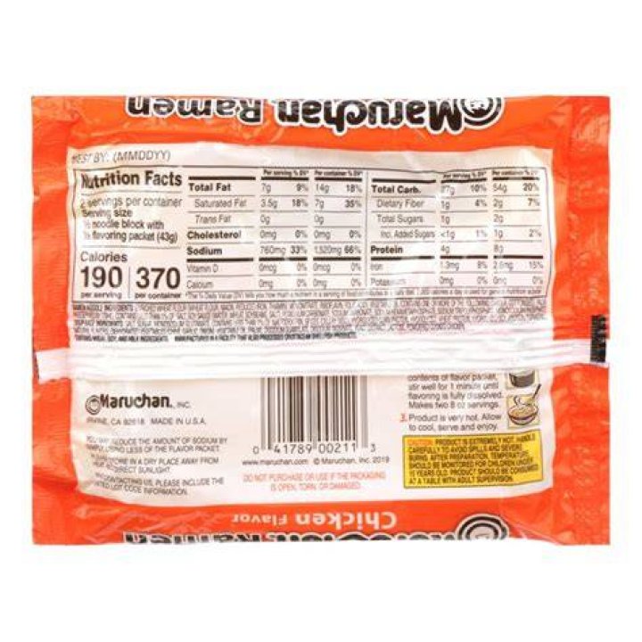 How much sodium is in a pack of Ramen noodles