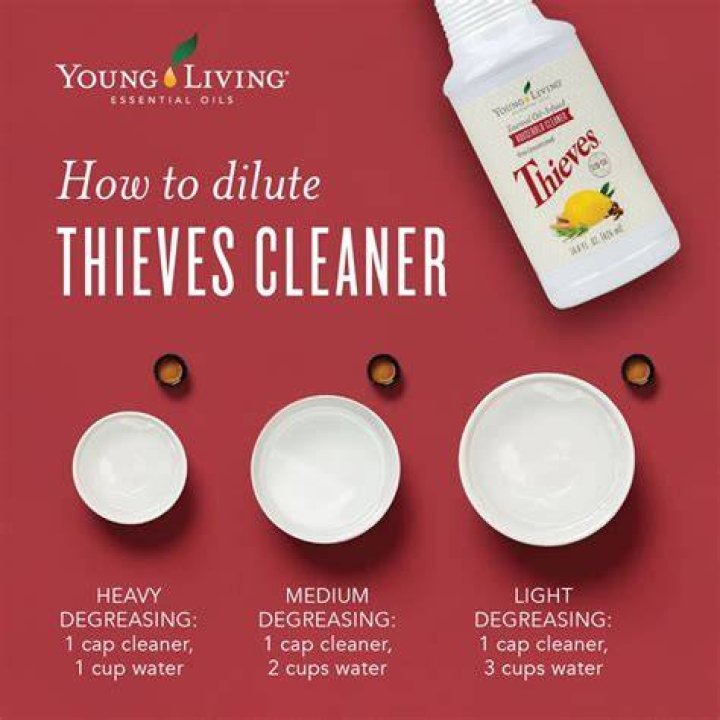 What is the ratio of Thieves cleaner to water